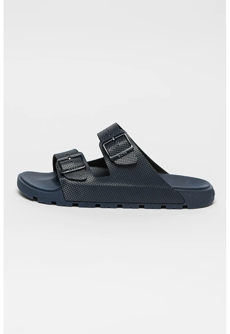 Papuci cu aspect texturat si model cu catarama Surfley, Albastru inchis