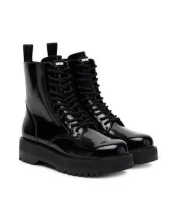 Ghete dama,  piele ecologica, culoare negru