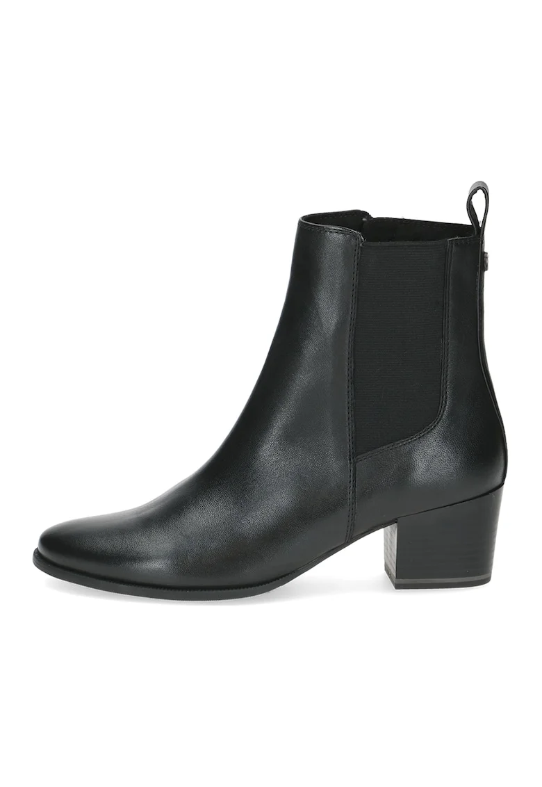 Botine cu segment elastic si toc masiv, Negru