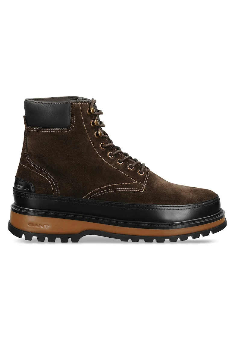 Ghete barbatesti,  piele naturala, maro/negru