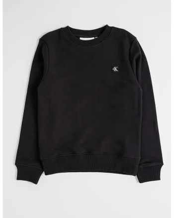 Bluza de trening din bumbac organic cu decolteu la baza gatului, Negru