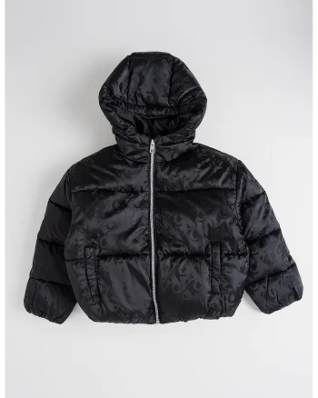 Geaca matlasata cu model, Negru