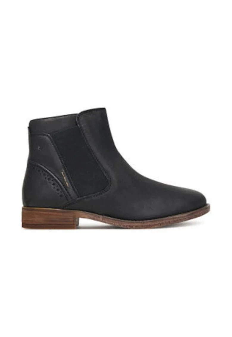 Botine dama,  negru, material piele naturala