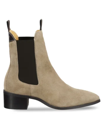 Botine dama 305605214,  Piele naturala, Bej