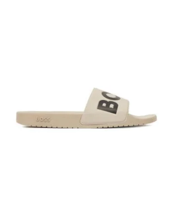 Papuci barbatesti,  piele ecologica, bej/negru