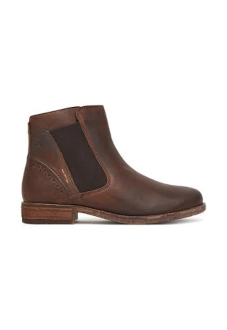 Botine,  piele naturala, maro