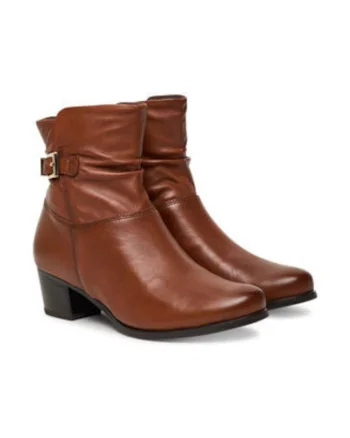 Botine pentru femei,  din piele naturala, maro