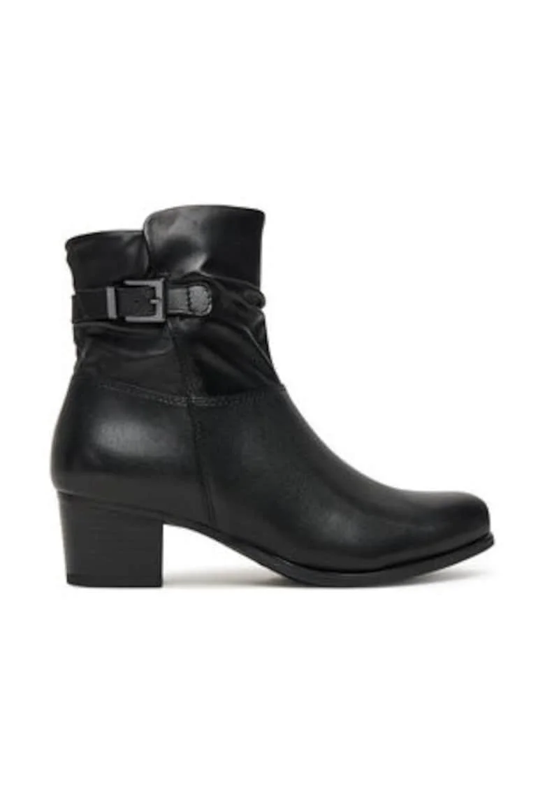 Botine dama cu toc,  piele naturala, negru