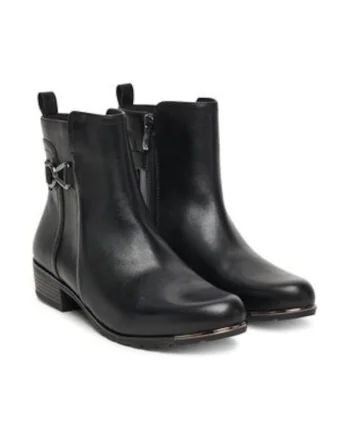 Botine pentru femei,  piele naturala, negru