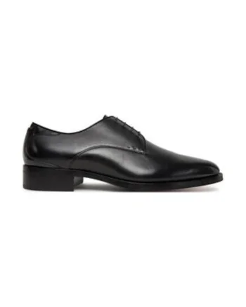 Pantofi barbatesti,  piele naturala, negru, inchidere cu sireturi,