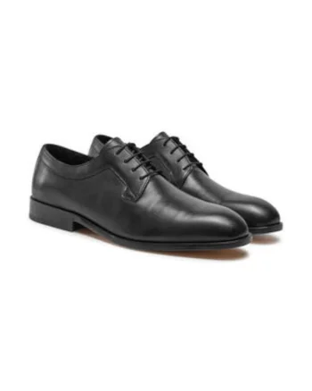 Pantofi barbatesti,  piele naturala, negru, inchidere cu sireturi,