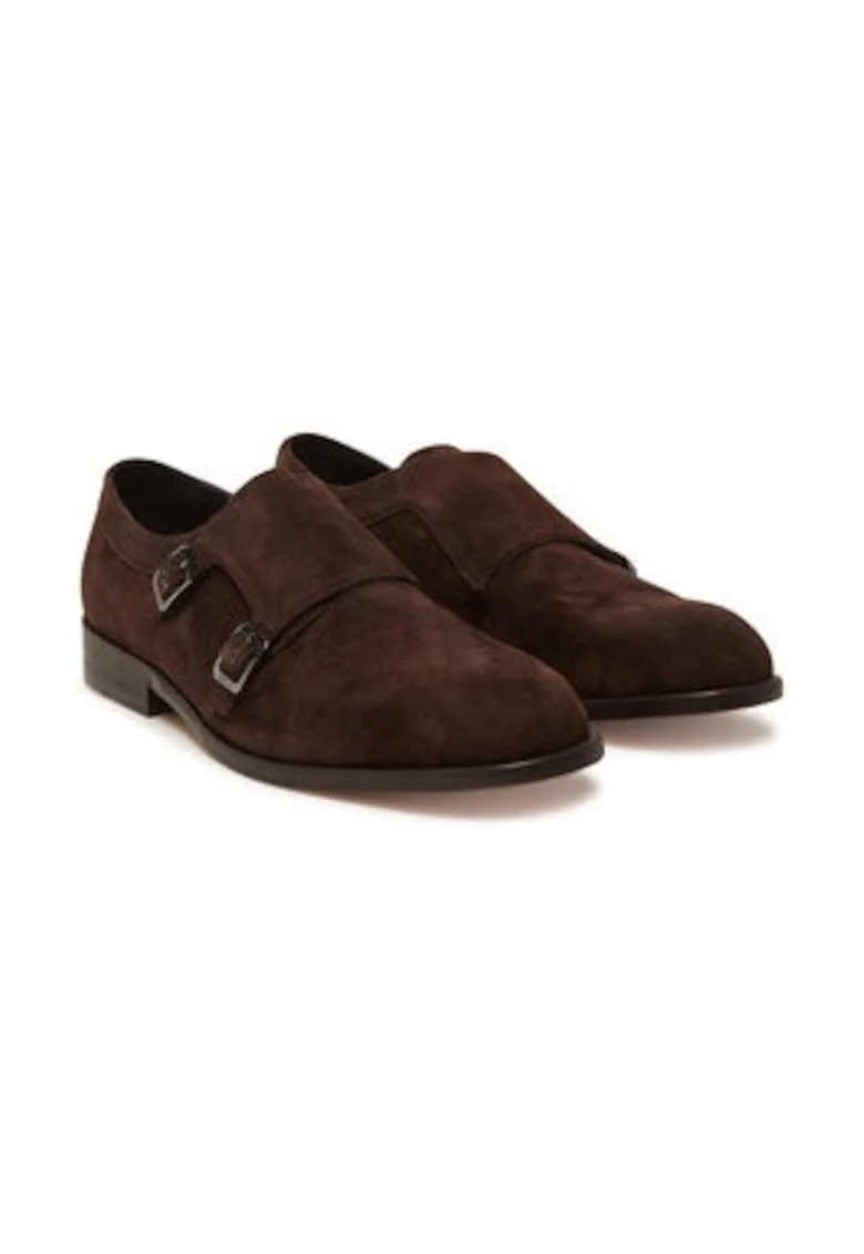 Pantofi barbatesti,  piele naturala, maro, catarama