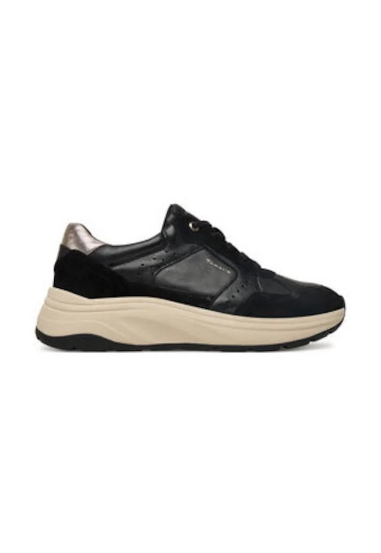 Tenisi de dama,  305247452, piele naturala, negru