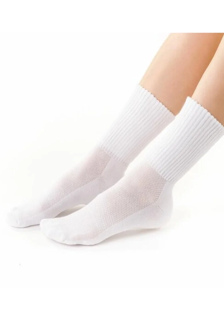 Sosete sport cu talpa flausata  S127, Alb