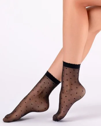 Sosete lycra cu buline  Bliss 20 den, Negru