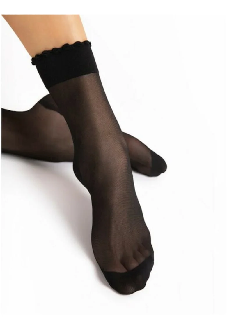 Sosete lycra negre cu talpa intarita si efect de masaj  Pico Massage 20 den, Negru