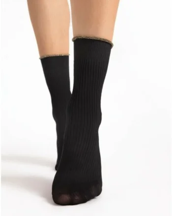 Sosete microfibra negre cu fir metalizat  Sassy 40 den, Negru