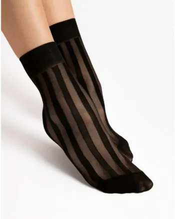 Sosete lycra negre cu dungi  Vibe 20 den, Negru