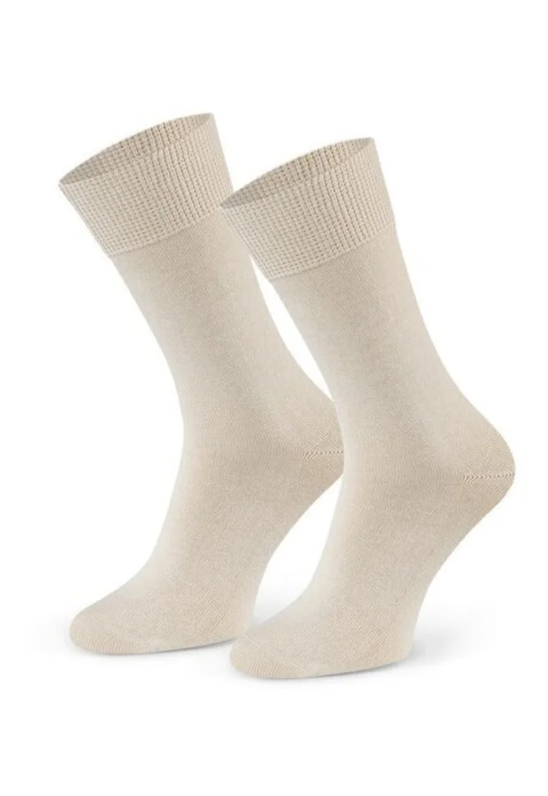 Sosete bumbac 100% culoare in naturala  S200, Ecru