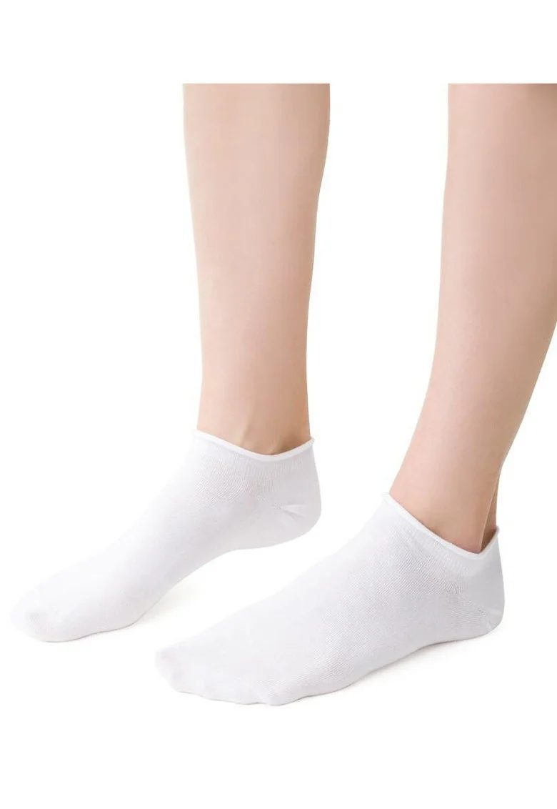 Sosete bumbac scurte fara presiune  S041, Alb