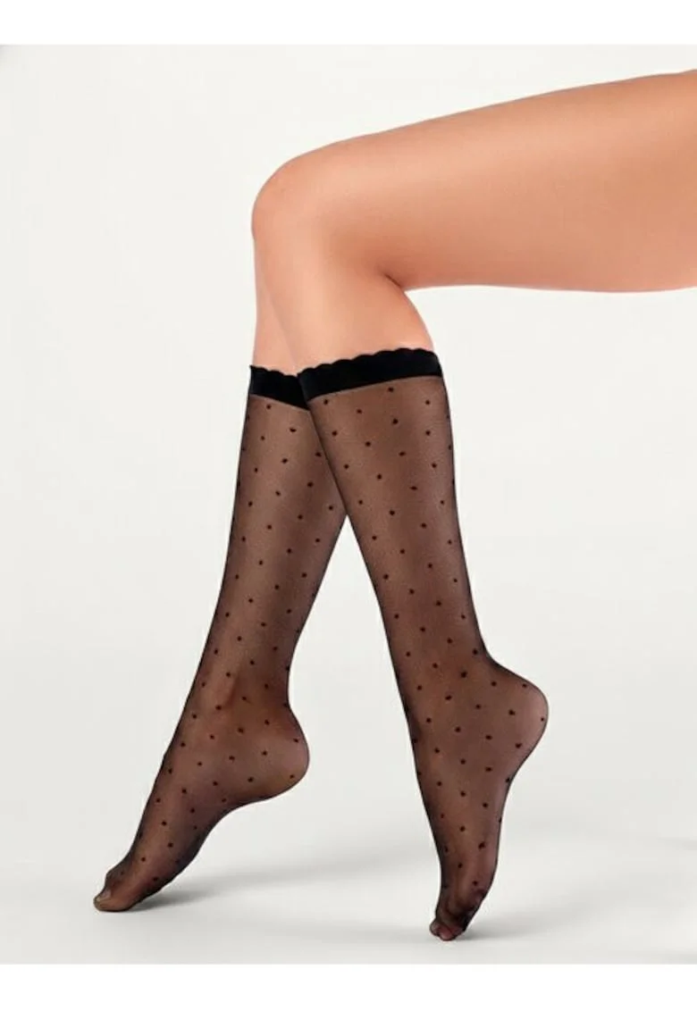 Sosete lycra lungi cu buline  Balerina 20 den, Negru