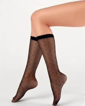 Sosete lycra lungi cu buline  Balerina 20 den, Negru