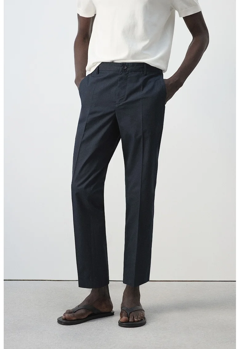 Pantaloni slim-fit din amestec de lyocell, Albastru ultramarin