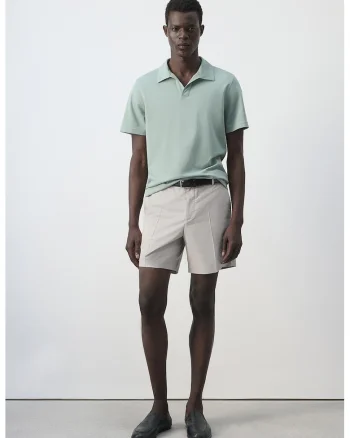 Pantaloni scurti Chino din bumbac si lyocell, Alb
