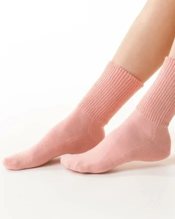 Sosete sport cu talpa flausata  S127, Roz pal