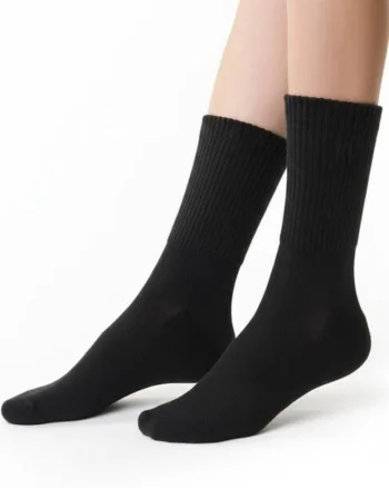 Sosete sport cu talpa flausata  S127, Negru