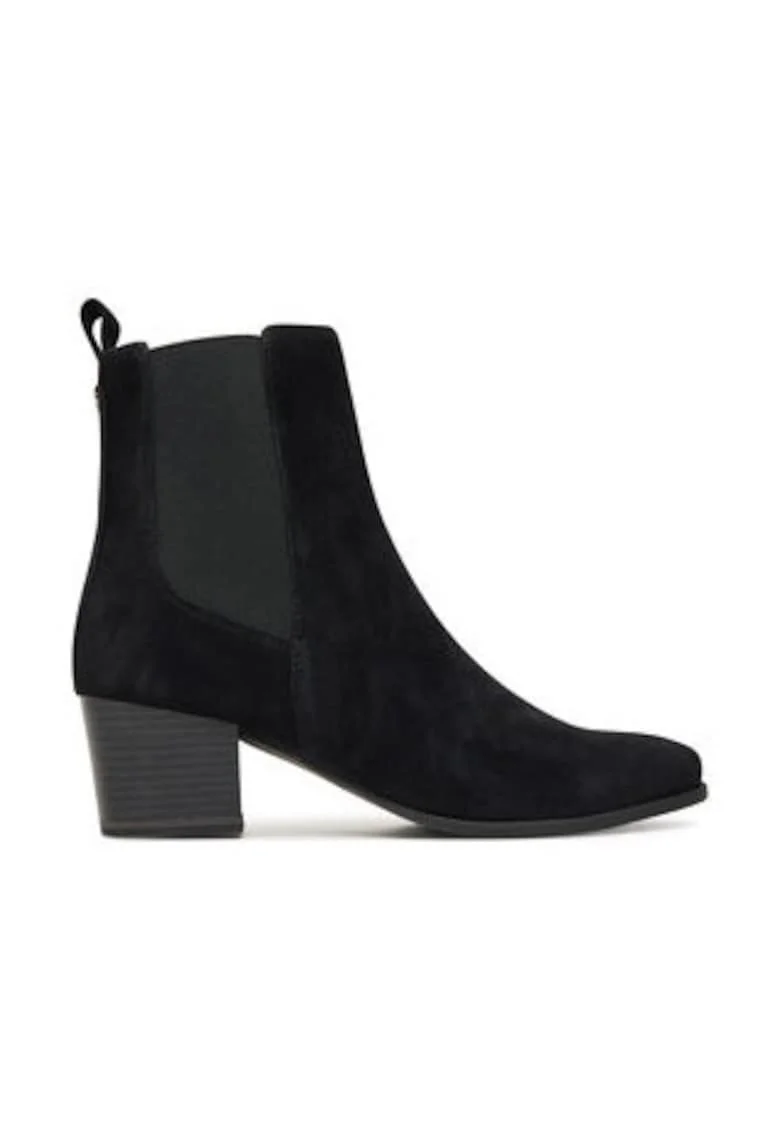 Botine dama cu toc,  din piele naturala, negru