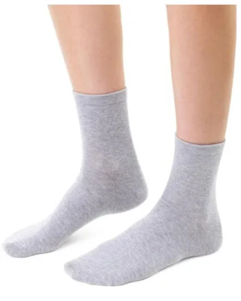 Sosete bumbac simple  S037, Gri deschis melanj