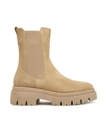 Ghete dama 305412591,  Piele naturala, Bej,