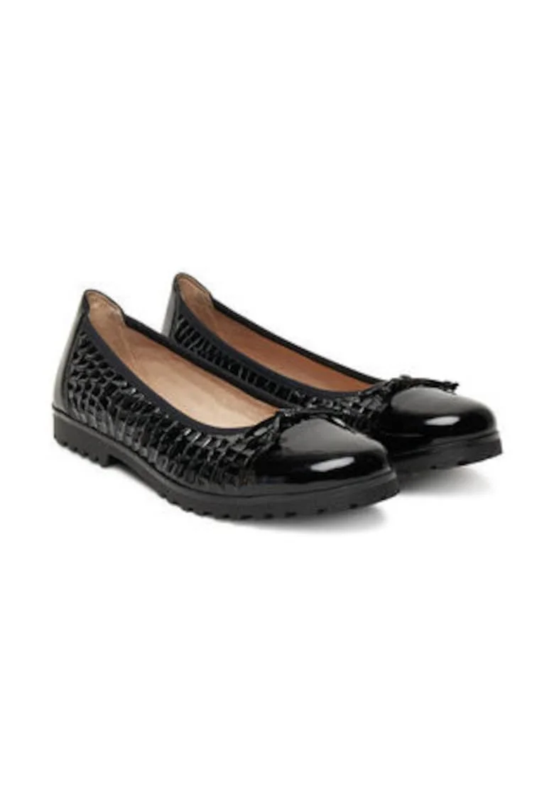 Balerini eleganti  piele naturala, negru, Negru