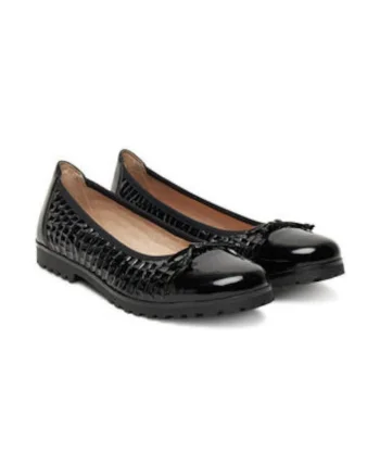 Balerini eleganti  piele naturala, negru, Negru