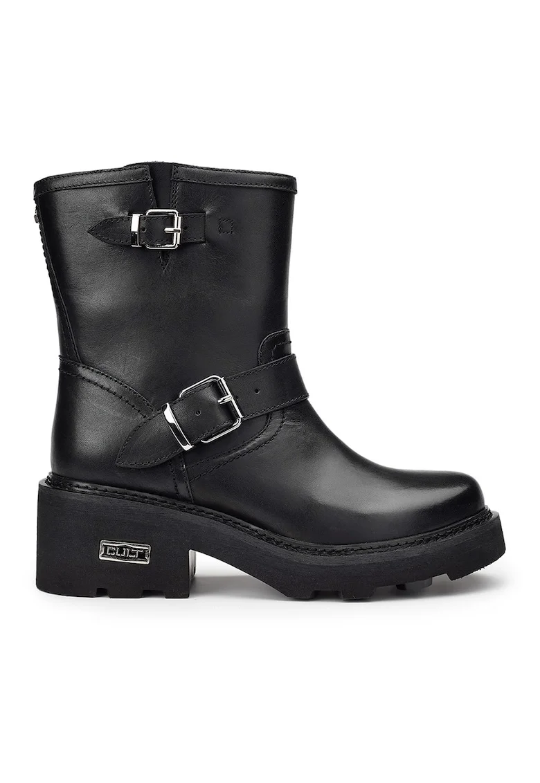 Ghete biker de piele Grace 3925, Negru