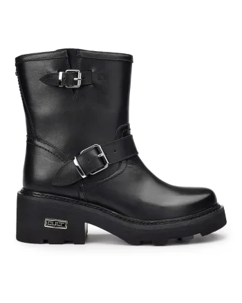 Ghete biker de piele Grace 3925, Negru