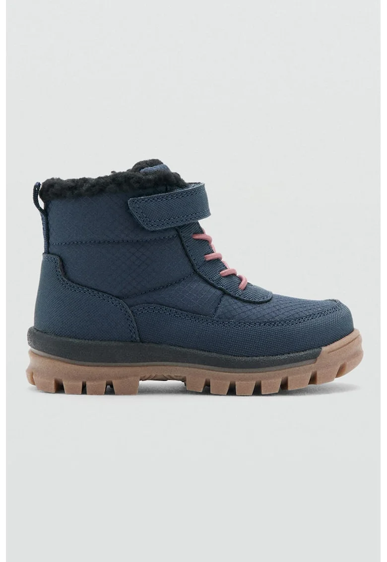 Ghete cu captuseala din blana sintetica shearling, Albastru inchis