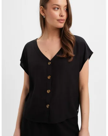 Bluza din amestec de in, Negru