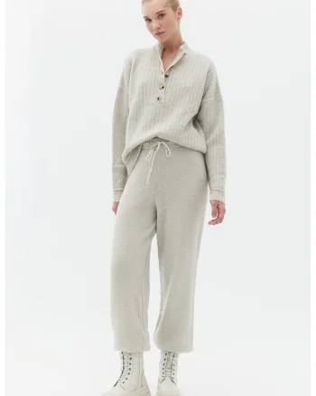 Pantaloni de trening cu snur, Gri melange