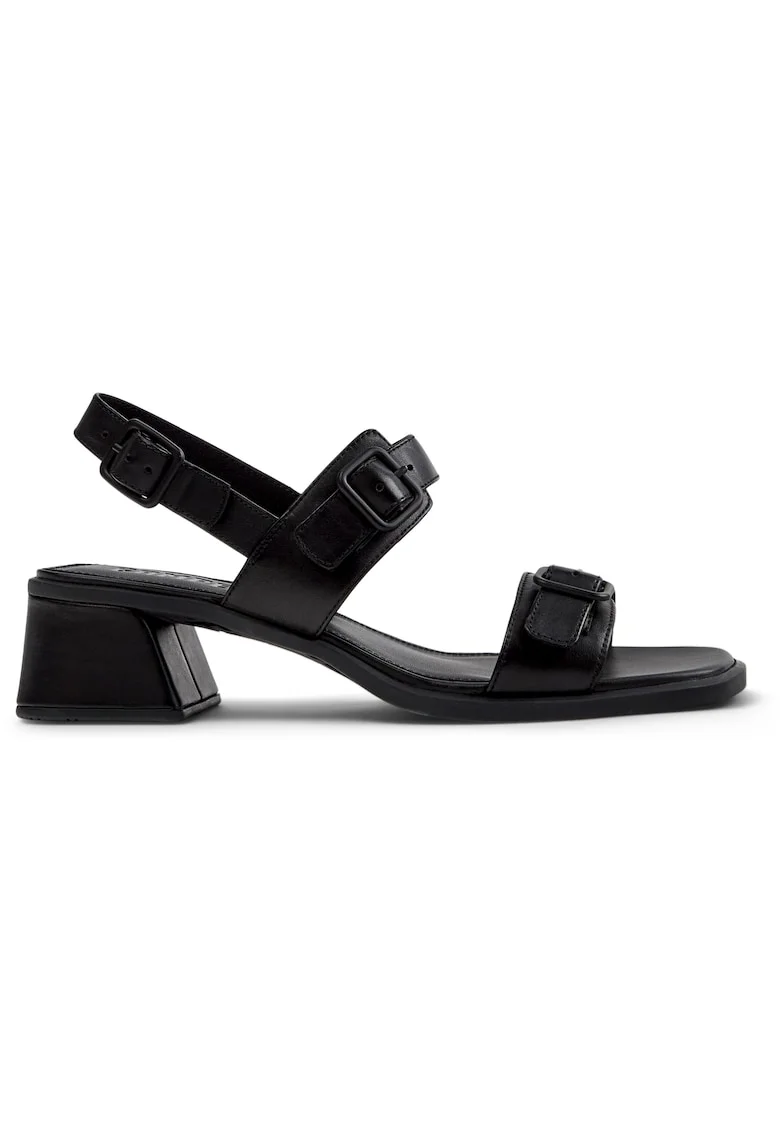 Sandale din piele cu catarame Kora, Negru