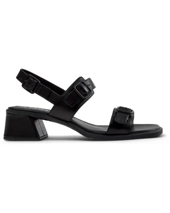 Sandale din piele cu catarame Kora, Negru