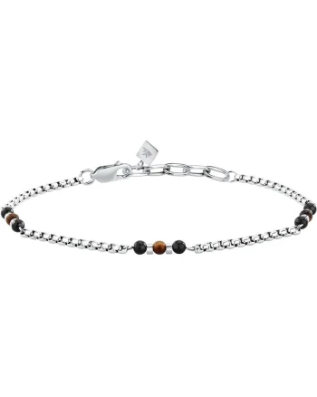 Bratara  S1757, Argintiu, Negru, Maro