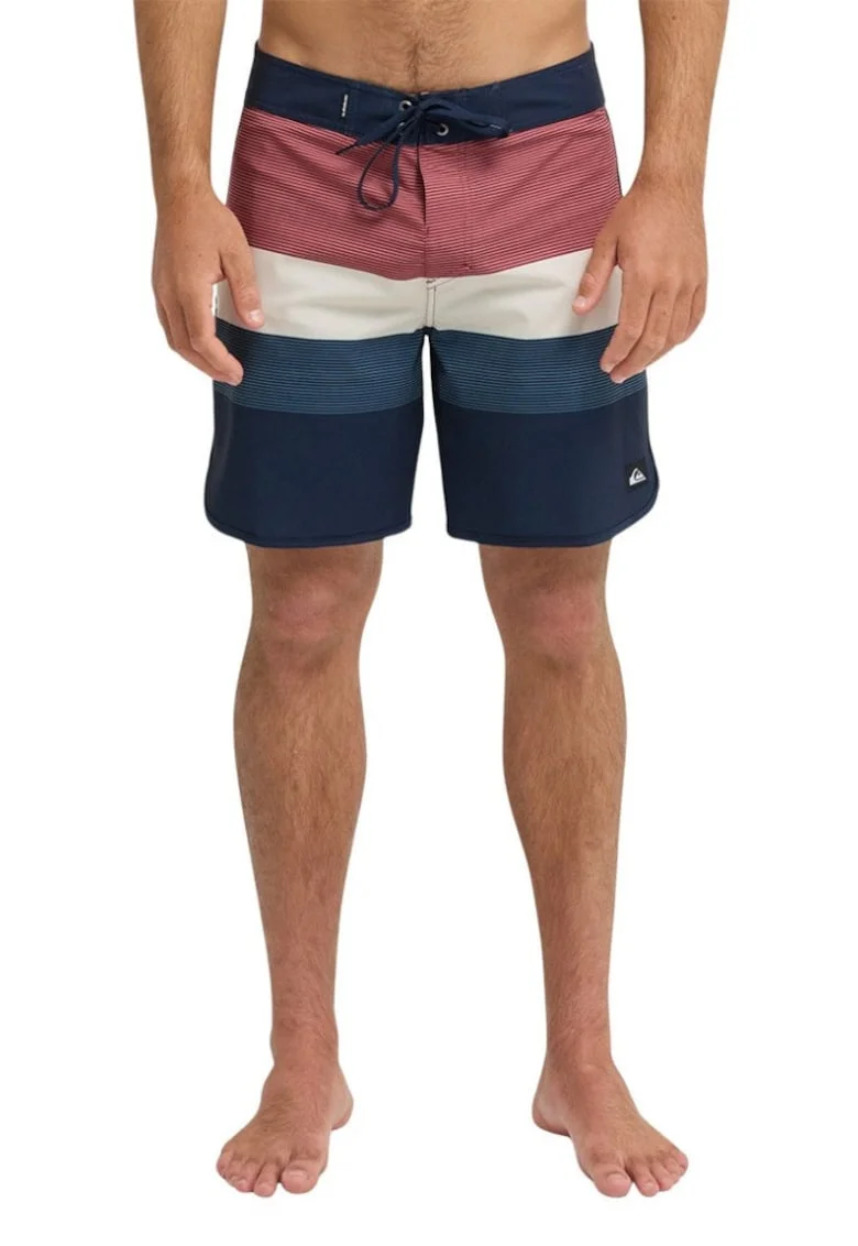 Pantaloni scurti de baie cu snur in talie si dungi