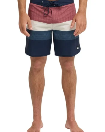 Pantaloni scurti de baie cu snur in talie si dungi