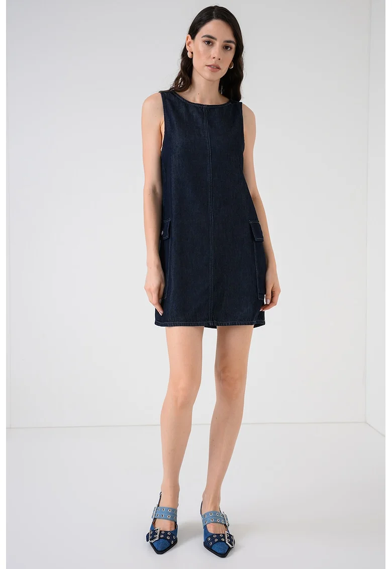 Rochie cargo din denim, Albastru ultramarin