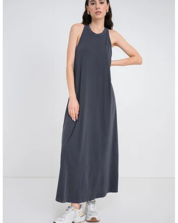 Rochie-top maxi, Gri antracit