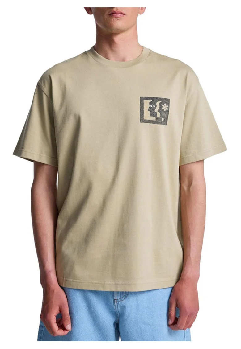 Tricou din bunmbac organic cu imprimeu Face to Face