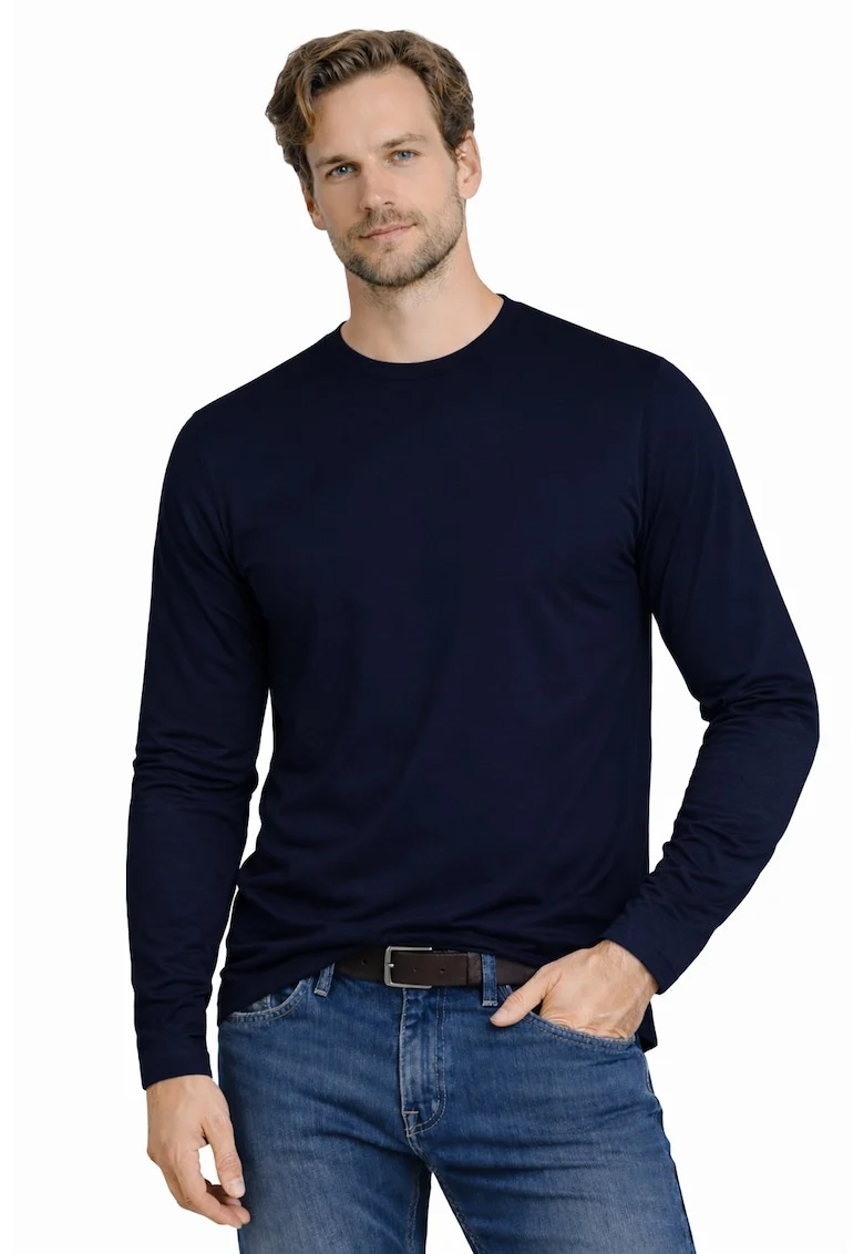 Bluza din amestec de bumbac uni