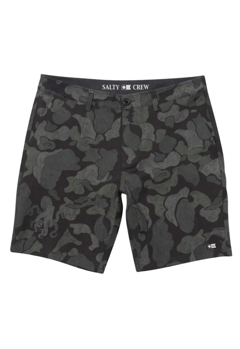 Pantaloni scurti elastic cu motiv camuflaj Drifter 19